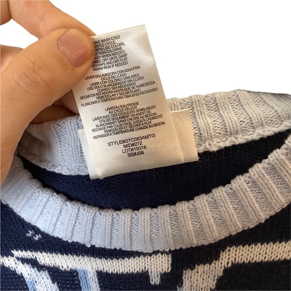 Game of Thrones Ugly Christmas Sweater Womens M Blue Crewneck Deck The Wall - Picture 5 of 6